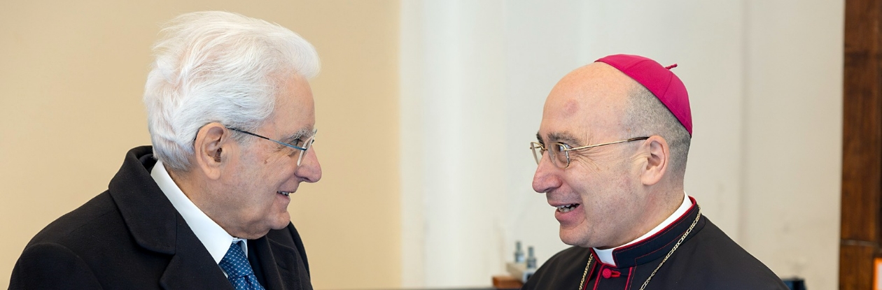 Mons. Pietro Lagnese con il Presidente della Repubblica Sergio Mattarella
